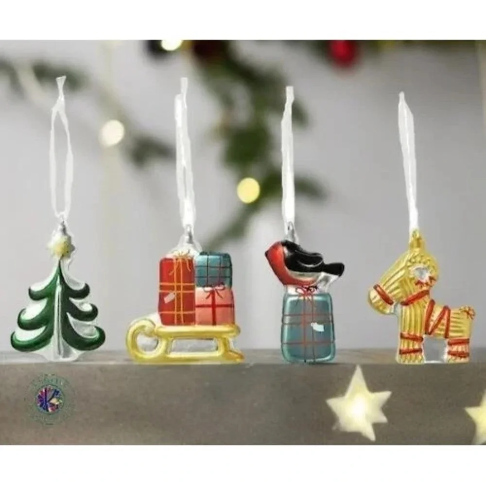 IKEA VINTERFINT Glass Xmas Ornaments –‎ Collector's Set of 4 – Discontinued
